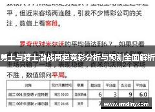 勇士与骑士激战再起竞彩分析与预测全面解析